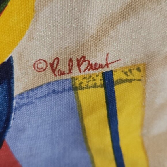 PAUL BRENT | Hand painted canvas Portofino BEACH BAG sandals TOTE - Picture 4 of 7